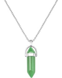 The Jewellery Stockroom - Plated Emerald Crystal Drop Charm Necklace - Lyst
