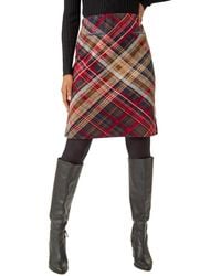 Roman - Check Print Stretch Pencil Skirt - Lyst