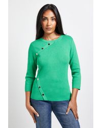 Wallis - Petite Button Detail Jumper - Lyst