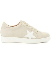 Dune - Ladies Edriss - Star Motif Lace Up Trainers Leather - Lyst