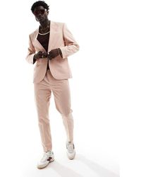 ASOS - Tapered With Linen Pull On Suit Trouser - Lyst