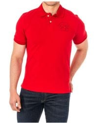 La Martina - Short-Sleeved Polo Shirt With Contrast Lapel Collar 2Mp000 - Lyst