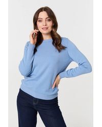 Izabel London - Textured Soft Knit Long Sleeve Jumper - Lyst
