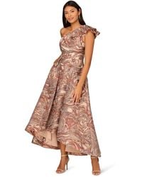 Adrianna Papell - Clipped Jacquard Hi Low Dress - Lyst