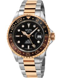 Gevril - Wall Street Gmt Swiss Automatic Sellita Sw330 Dial Ceramic Bezel, 316L Stainless Steel Iprg Watch - Lyst