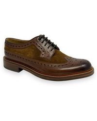 Chapman & Moore - Longwing Brogue Leather/Suede Mahogany/Tobacco Shoes - Lyst