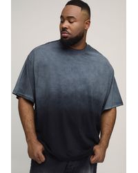 BoohooMAN - Plus Oversized Extended Neck Heavy Weight Spray Wash T-Shirt - Lyst