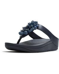 Fitflop - Fino Toe-Post Polyurethane Midnight Sandals - Lyst
