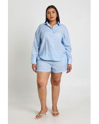 Boohoo - Plus Stripe Elasticated Waist Short - Lyst