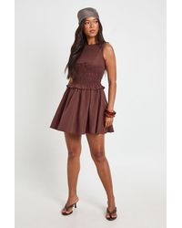 Boohoo - Sleeveless Shirred Waist Mini Dress - Lyst