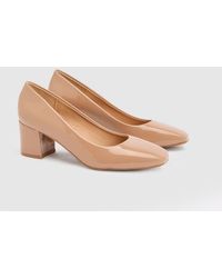 Good for the Sole - Bonita Faux Patent Leather Medium Block Heel Court Shoes - Lyst