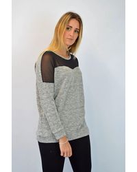 Secret Label - Mesh Shoulder Swing Top Cotton - Lyst