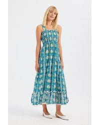 Hiccup - Abstract Square Neck Maxi Dress - Lyst