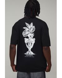 BoohooMAN - Tall Oversized Palm Spine Print T-Shirt Cotton - Lyst