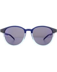 BOSS - Hugo Boss By Round Matte Mirror Sunglasses - Lyst