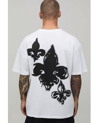 BoohooMAN - Oversized Club Spade Graffiti Print T-Shirt - Lyst