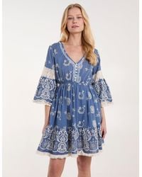 Blue Vanilla - Vanilla Embellished And Embroidered Mini Dress - Lyst