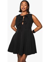 Boohoo - Plus Sleeveless Bow Detail Skater Dress - Lyst