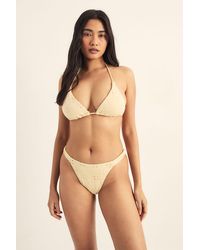 Nasty Gal - Broderie Rope Trim Ruched High Leg Bikini Set - Lyst