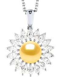 Diadema - Sun Necklace Freshwater Pearl Jewelry 8-9Mm Golden 925 - Lyst