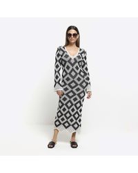 River Island - Bodycon Maxi Dress Knit Cotton - Lyst