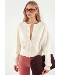 Busem - Crop Ribbed Button Cardigan - Lyst