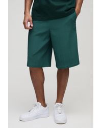 BoohooMAN - Elasticated Waist Technical Pleat Jorts - Lyst