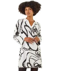Roman - Floral Abstract Knit Dress - Lyst