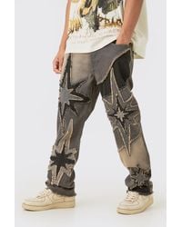 BoohooMAN - Star Cut & Sew Relaxed Fit Jeans - Lyst