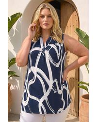 Roman - Curve Abstract Print Vest Top - Lyst