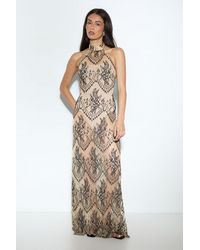 MissPap - Premium Sheer Lace Maxi Dress - Lyst