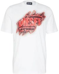 DIESEL - Peel Effect Logo T-Shirt Material_Cotton - Lyst