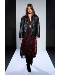 Runway - 1.8.1.8 Leather Rose Detail Fringed Jacket - Lyst