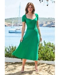 Sosandar - Spring Sweetheart Neckline Fit & Flare Knitted Dress - Lyst