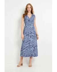 Wallis - Palm Jersey Wrap Maxi Dress - Lyst