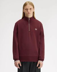 Fred Perry - Half Zip Sweatshirt - Lyst