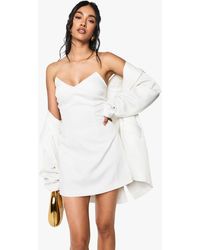 Boohoo - Boned Structured Mini Dress - Lyst