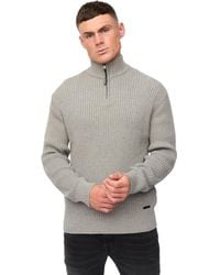 Crosshatch - Havaline Knitted Quarter Zip Pullover Marl) Cotton - Lyst