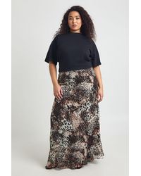 Boohoo - Plus Mixed Chiffon Maxi Skirt - Lyst