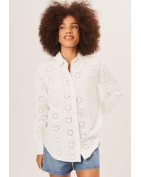 Gini London - Katoenen Geborduurd Overhemd Met Lange Mouwen - Lyst