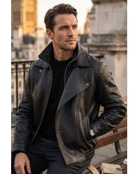 Infinity Leather - Lamb Biker Bomber Blouson Jacket - Lyst