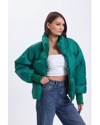 Hiccup - Stand Collar Oversized Puffer Jacket - Lyst