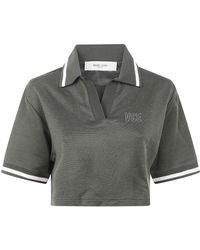Golden Goose - Cotton Cropped Polo Shirt - Lyst