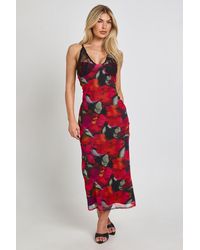 Boohoo - Floral Print Bodycon Dress With Lace Cup Detail - Lyst