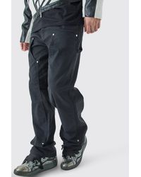 BoohooMAN - Tall Fixed Waist Relaxed Twill Carpenter Trouser - Lyst