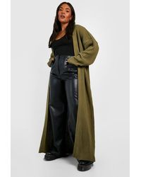 Boohoo - Plus Knitted Oversized Maxi Cardigan - Lyst