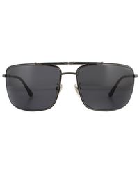 Police - Rectangle Matte Gunmetal Smoke Sunglasses - Lyst