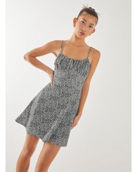 Pink Vanilla - Ditsy Corset Detail Skater Dress - Lyst