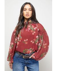 Oasis - Lace Panel Boho Top - Lyst