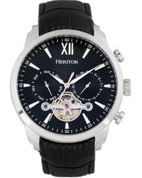 Heritor - Heritor Automatik Arthur Semi-Skelett Lederarmbanduhr Mit Tag/Datum - Lyst